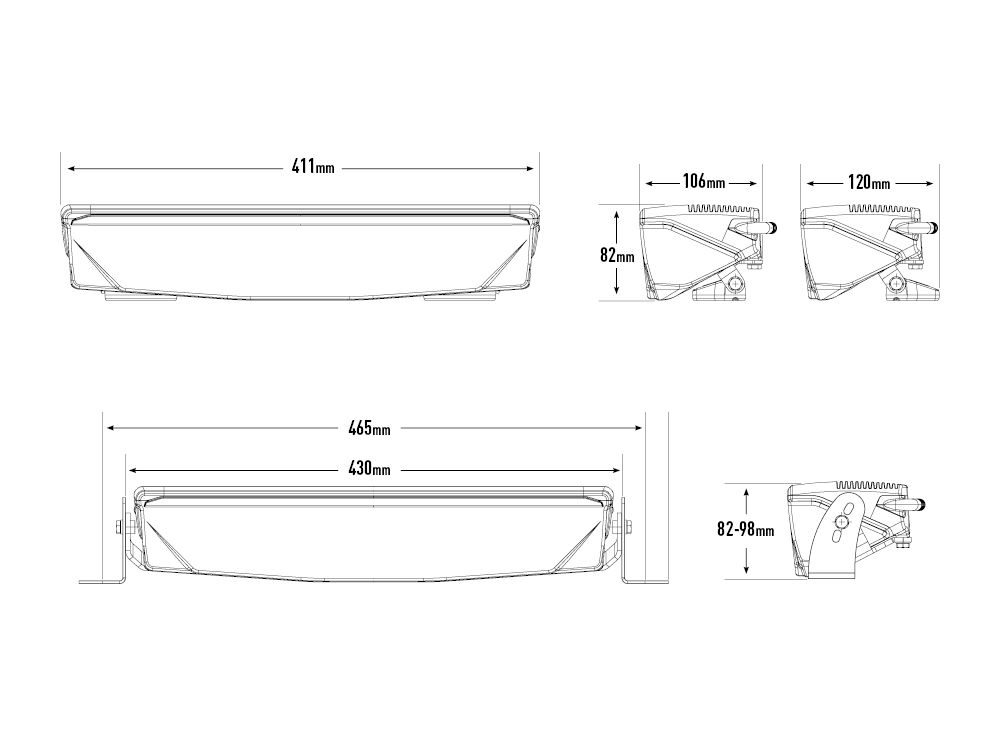 Μπάρα Led Air-55 Με Φώτα Θέσης και Φάρο 6800 Lumens 411mm - Image 8