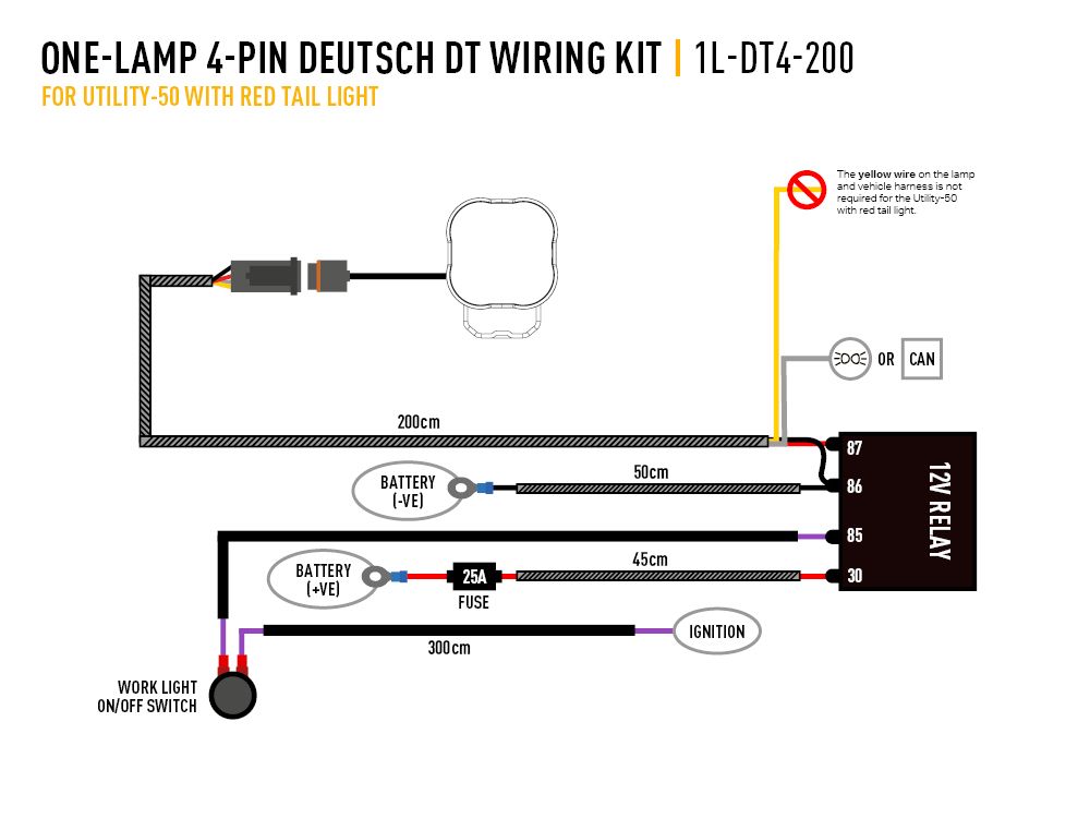 Καλωδίωση ενός προβολέα (4-Pin, Deutsch DT, 12V) 2m - Image 5