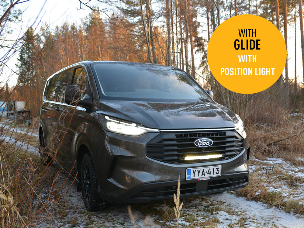 Σετ γρίλιας για Ford Transit Custom (2024+) Με Glide Με φώτα θέσης 11500 Lumens